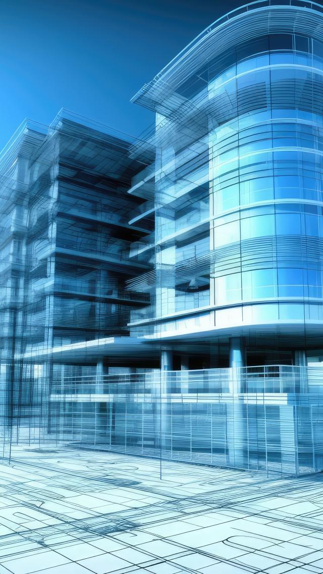 Futuristische Grafik von Gebäuden in Planung